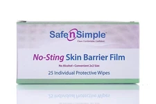 Safe N Simple No-Sting Skin Barrier Film 2 x 2 Wipes 25 per Box