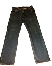 Levis 501 Jeans Mens 34x30 (Marked 34x32) Blue Regular Fit Button Fly Dark Wash 