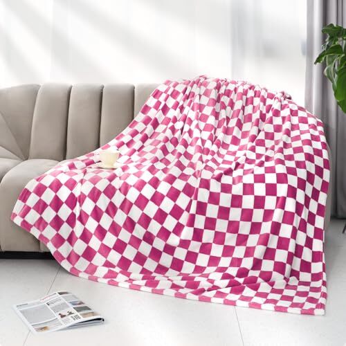 Warm Blanket Soft Cozy Throw Blanket Checkered Fleece Throw Blankets for Couch - Afbeelding 7 van 7