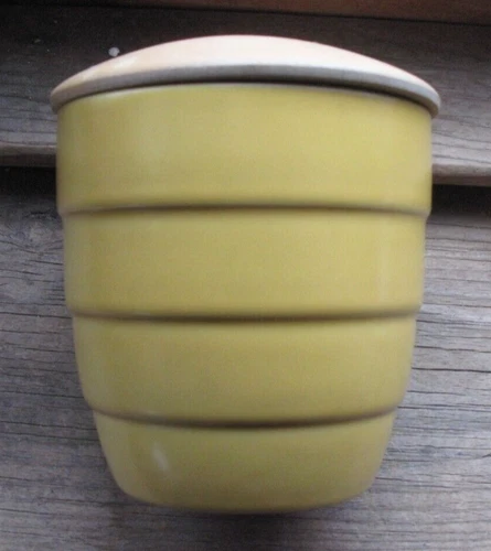 Hoganas Keramik Sweden Pottery A-C Wiktorsson Java yellow 2 cup Sugar Bowl SO