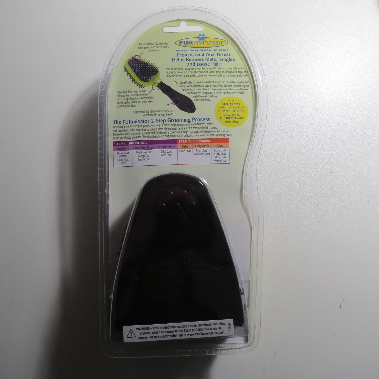 FURMINATOR DOG CAT DUAL BRUSH, LARGE New #2919