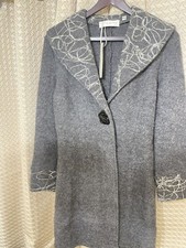 Edina Ronay 100% Wool Long Grey Coat, Ladies Coat