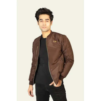 Men's Micro Twill Bomber Jacket Brown