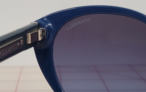 Chanel Sunglasses 5252-Q c.1427/S2 Blue Round Frames with Blue Lenses 50-20-130 - Picture 7 of 12