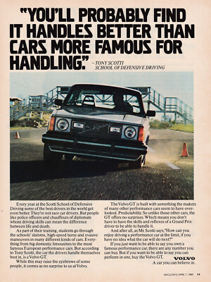 1980 Volvo GT, Sharp & Descriptive Standard Size Magazine Ad - Canadian issue