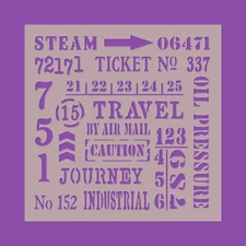 Vintage Industrial Stencil 200mm --- Premium wipe clean mylar