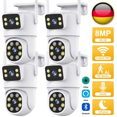ICSEE Security Camera WiFi In/Outdoor PTZ 4K 8MP HD Cam Alexa ÜBERWACHUNGSKAMERA