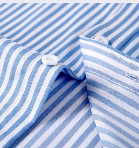 Mens Dress Shirts Office Short Sleeves Striped Bussiness Casual Summer Shirts - Picture 11 of 24