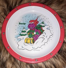 Excellent Vintage/1993 BARNEY Baby Bop 8" Christmas Melamine Collector's Plate