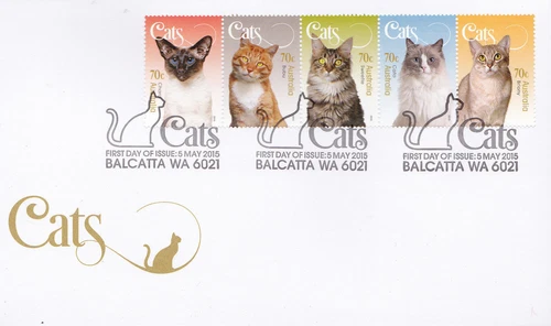 2015 FDC Australia. Cats. Cats PictFDI "BALCATTA"