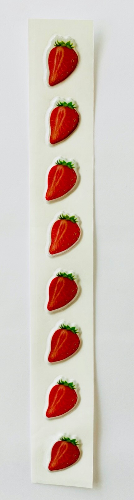 Vintage 1980 Puffy Red Strawberry Scratch N Sniff Fruit Smell Stickers Vinyl