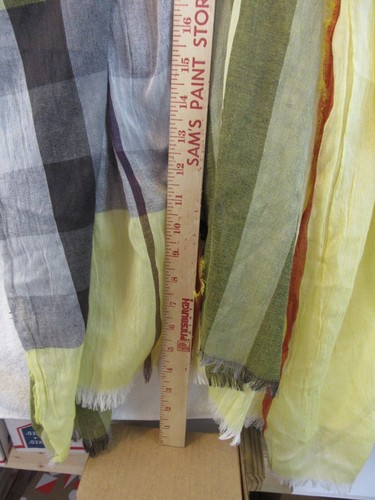 Lot 5 of 6 - Multi Colored Scarf or Table Runner Yellow, etc. 30" x 80" Approx. - Picture 2 of 6