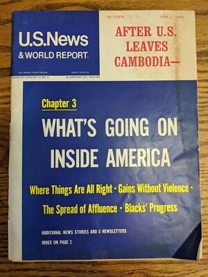 US NEWS & WORLD REPORT CIVIL RIGHTS WHAT'S GOING INSIDE AMERICAMA GAZINE VTG
