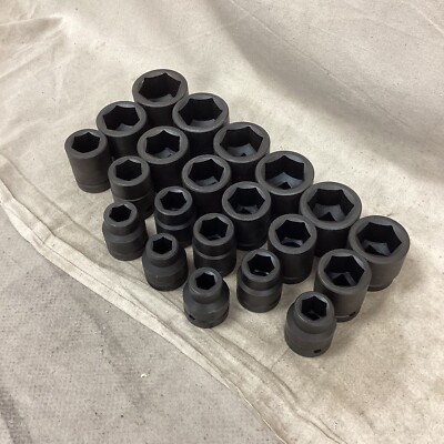 PROTO J76122 Impact Socket Set 1 in Drive Size 21 Pieces 3/4 in to 2 in Socket