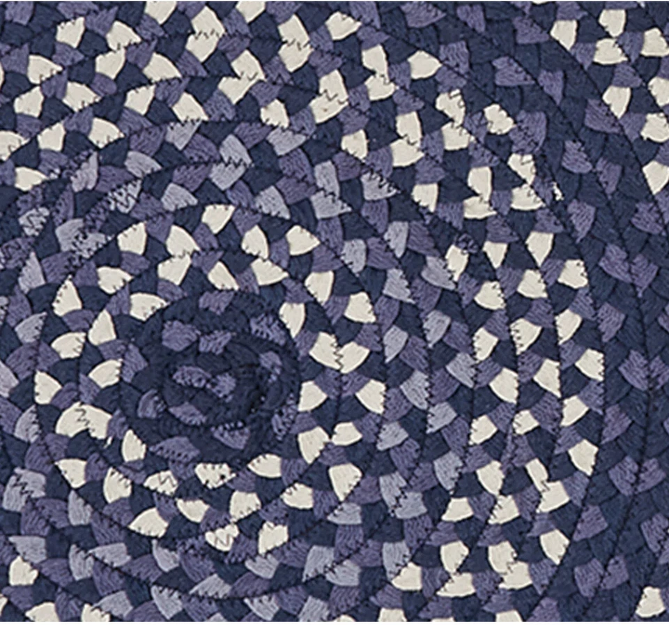 Bluestone Braided Area Rug - 30" x 72" Oval/Circles Rug Runner By Park Designs - Image 2 of 3