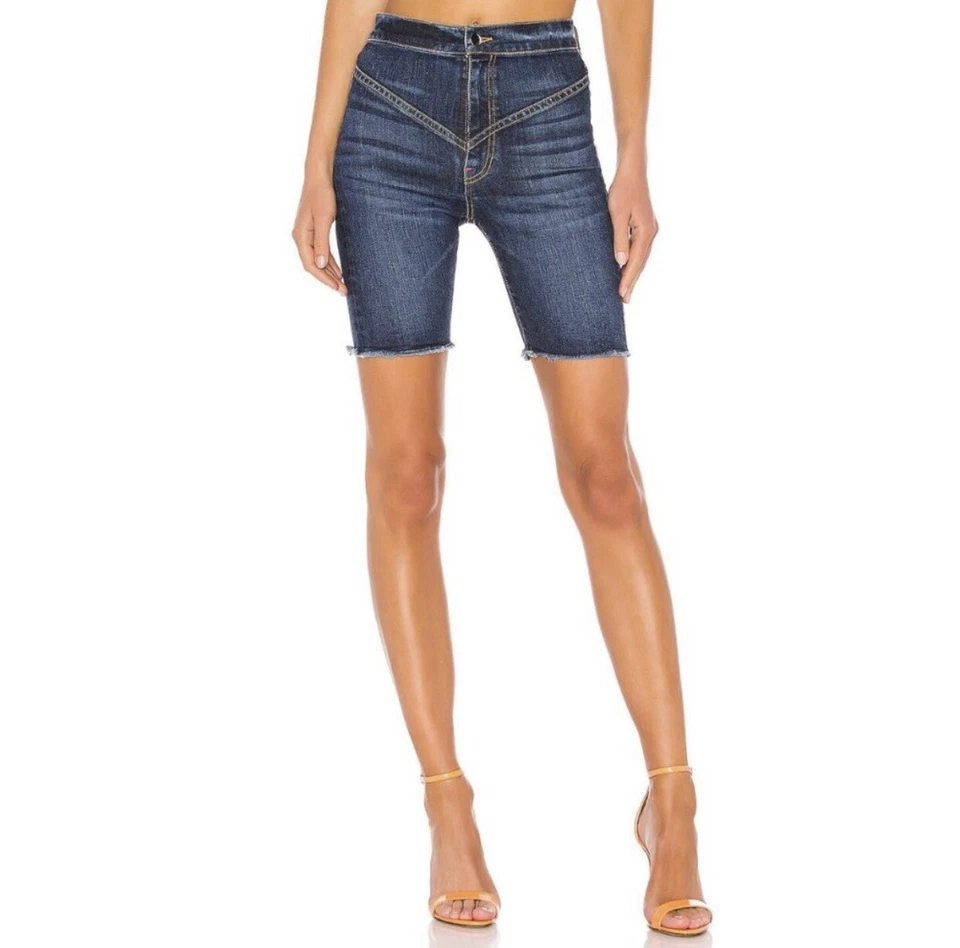 Pantalón Corto Gigi Denim Biker en Índigo Frankie B Talla 27 $225 Foto 2 de 4