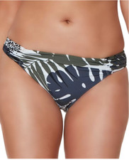 Bar Iii Moody Tropics Hipster Bikini Bottoms Green Swim Size L 4718