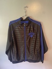 Adidas New York Knicks NBA Striped Full Zip Warm Up Track Jacket Men's Large L