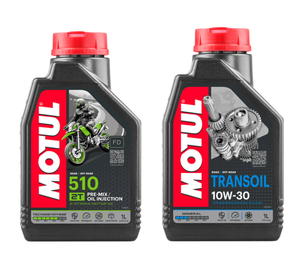 SUZUKI RM85 MOTUL 510 TWO STROKE OIL & TRANSOIL GEAR BOX OIL SET