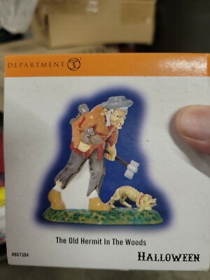 Dept 56 Halloween THE OLD HERMIT IN THE WOODS #807304 NRFB Snow Village haunt *