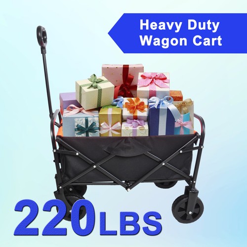 Collapsible Heavy Duty Wagon Cart Outdoor Camping Garden Beach Cart Big wheels - Picture 3 of 20