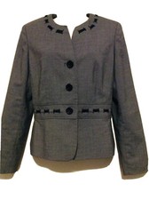 jones new york Suit 10 Blaser Gray Black Button Down Check