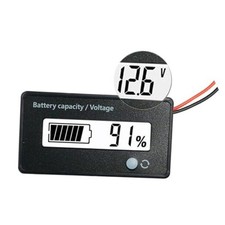 DC 12V 24V 36V 48V 72V Battery Meter, Battery Capacity Voltage Monitor White