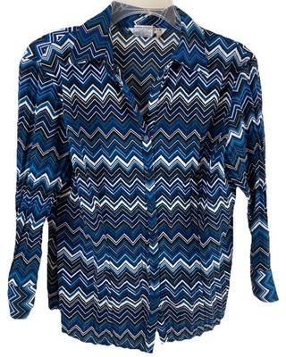 Fred David Stretch Women's Long Sleeve Top Blouse Size S