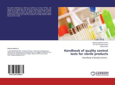 Handbook of quality control tests for sterile products T. M. Pramod Kumar