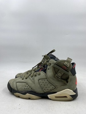 Travis Scott x Nike Air Jordan 6 Retro Olive Children shoes Size 4.5Y