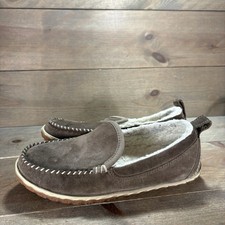 ll bean mountain womens size 6 shoes suede sherpa lined comfort slippers