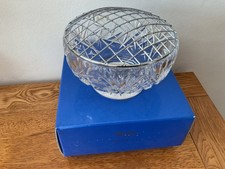 MAYFAIR BOHEMIA ROSE SCHALE MIT VERSILBERTEM GITTERDECKEL 24% SCHWERES BLEIKRISTALL