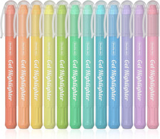 Bible Highlighters and Pens No Bleed, 12 Pastel Colors Gel Highlighters No Bleed
