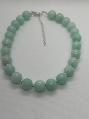 Beautify your Neck, choker necklace in sterling silver and genuine Amazonite sto