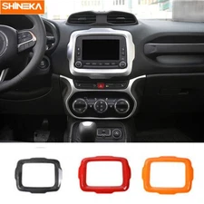 1*For Jeep Renegade 2015-17 Center Console GPS Navigation Audio Panel Cover Trim