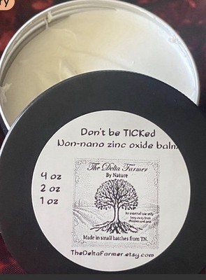 Don't Be TICKed Handmade Tallow Balm with Non-Nano Zinc Oxide 4 Oz