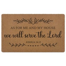 Christian Door Mat, Christian Gifts, As for Me and My House We Will Serve The...