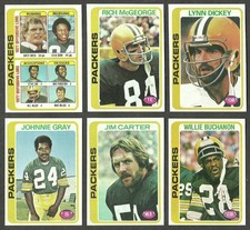 1978 Topps Green Bay Packers 11 card Team Set Jim Carter C. Marcol Lynn Dickey