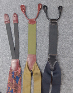 suspenders for men button 6 button holes lot of 3