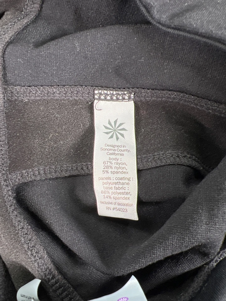 Athleta Women’s Black Luxe Ponte Zip Ankle Faux Leather Side Leggings - S - Image 4 of 4