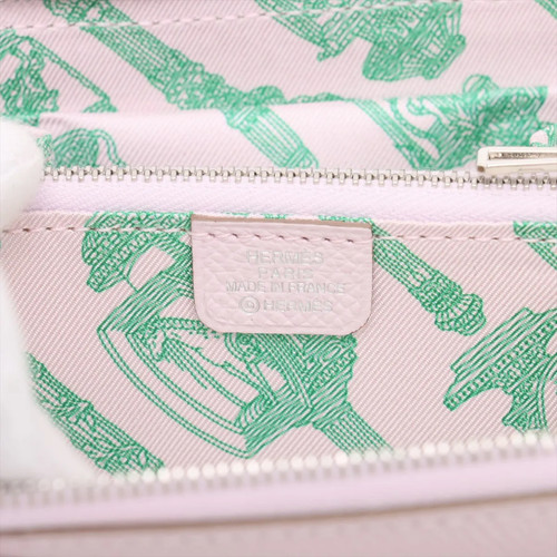 Hermès Azap Compact Silk In Veau Epsom Compact Wallet Pink Silver Metal Fittings - Picture 8 of 9