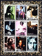 Turkmenistan 2000 TRIBUTE TO JOHN LENNON - THE BEATLES Sheet (9) Perforowany MNH
