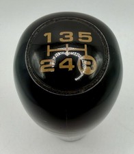 Vintage Black 5-speed Manual Gear Shift Knob With Gold Lettering Pattern
