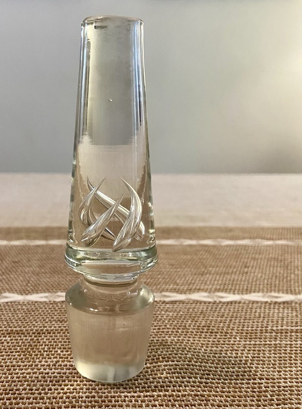 Air Twist Bottle Stopper Crystal Clear Glass MCM Steuben Blenko Decanter