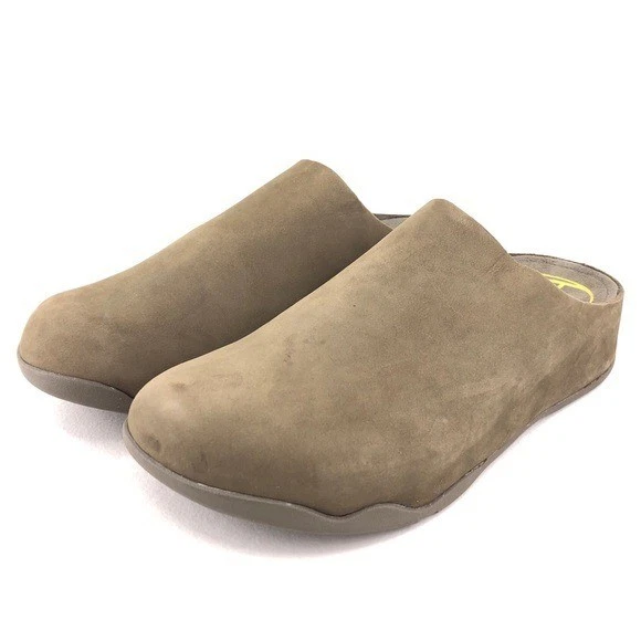 Zapatillas zueco FitFlop Shuv de cuero nobuck oliva para hombre talla 12 EUR 45 zapatos informales Foto 3 de 4