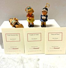 3 Vintage Goebel Berta Hummel Christmas Ornaments: Bell, Skate Set 9, 2000