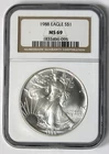 1988 American Silver Eagle - NGC MS69 - Brown Label !!