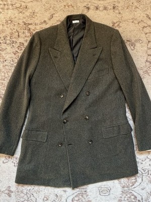 Brioni 100% Cashmere Blazer Double Breasted Italy Moss 