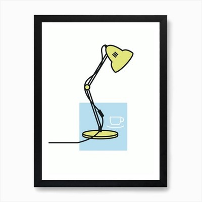 Winkel Poise Lampe Mid Century Kunst Pr gerahmt Wandbild Poster Leinwanddruck Bild