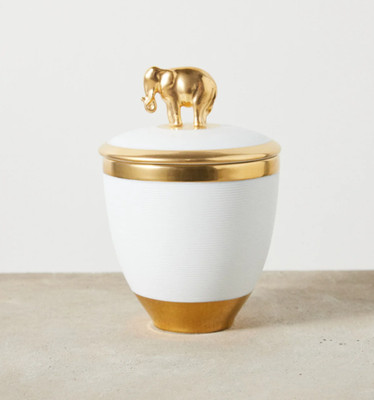 L'OBJET   Kerze Elefant UVP 170£ 24k Gold LUXUS feines Porzellan